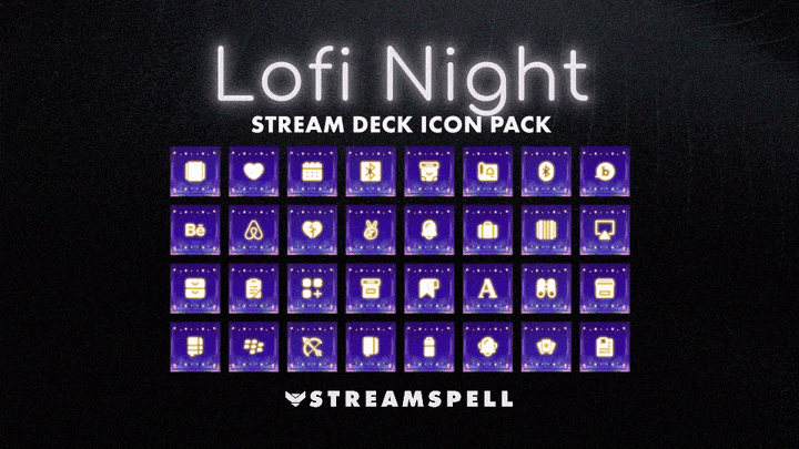 Lofi Night Stream Deck Icons