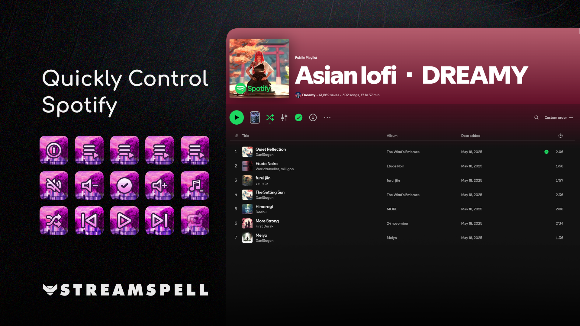 Anime Lo-Fi Spotify Stream Deck Profile