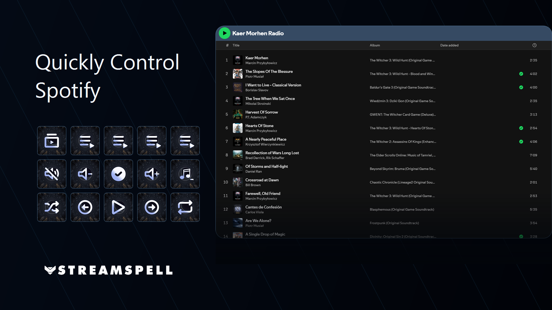 Control Spotify with Moon Stream Deck keys