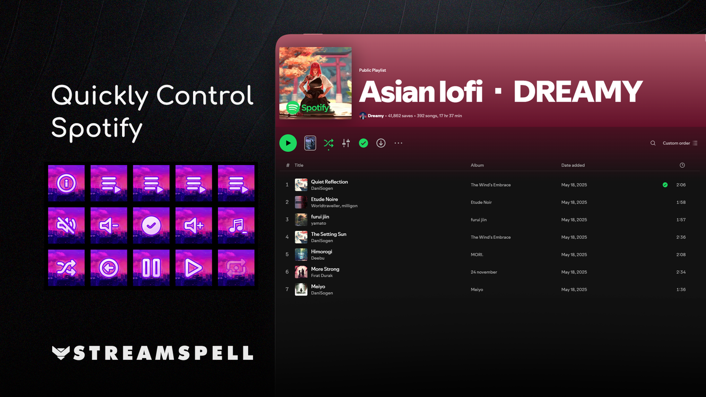 Control Spotify with Pixel Lo-fi Stream Deck keys