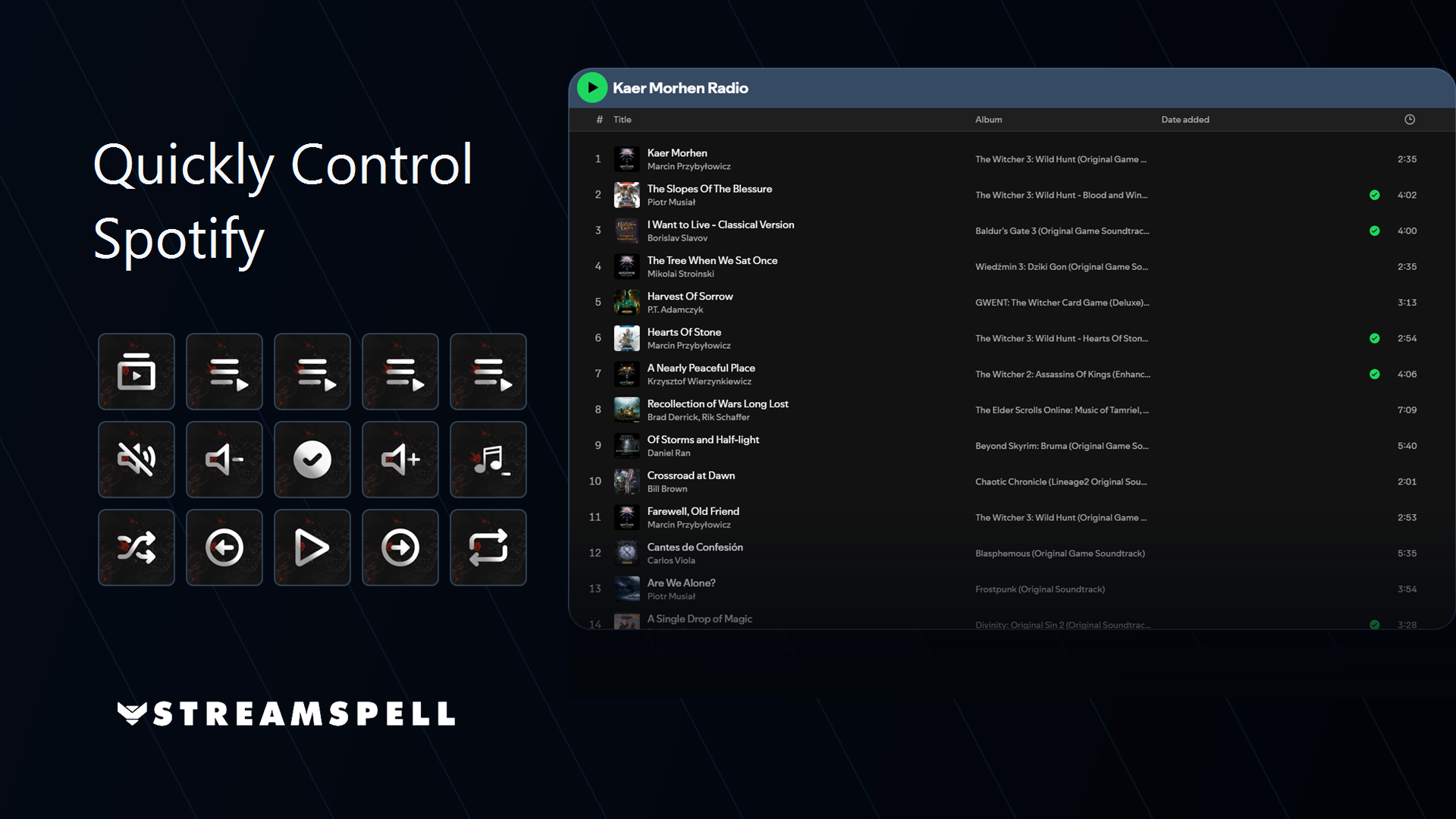Control Spotify with Rock n Roll Stream Deck keys