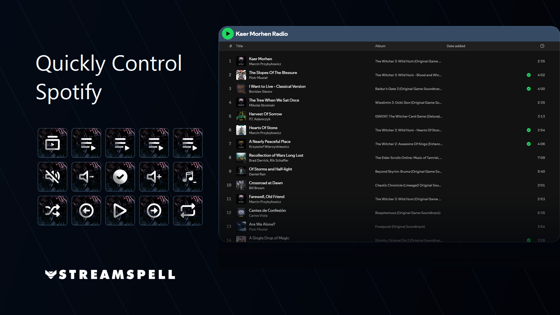 Control Spotify with Tarnished Stream Deck keys