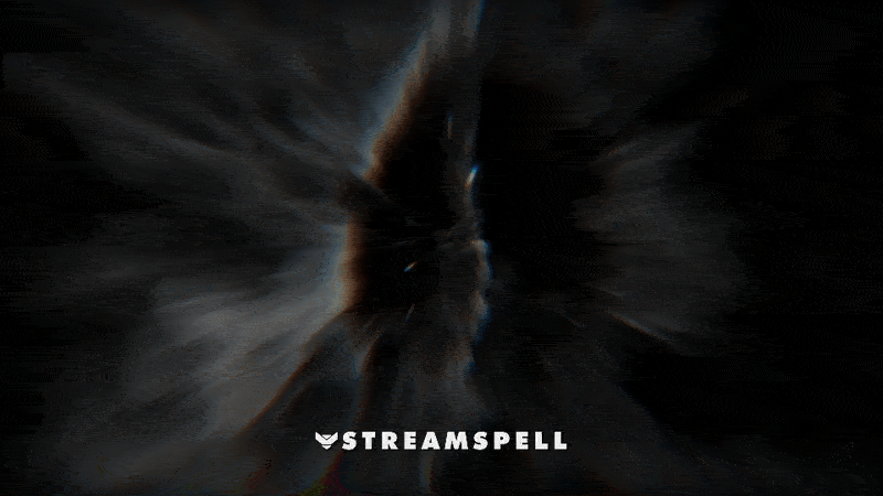 Animated cosmic title “PHOTON Stream Package” by StreamSpell with bright sci-fi lighting and warp-speed particle effects. Perfect for promoting futuristic stream overlays.