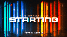 Load image into Gallery viewer, Animated “Stream Starting” screen from the Phantom Ops Stream Package, featuring blue–orange tactical lighting, barbed wire effects, and cinematic FPS-style motion by StreamSpell.