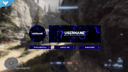 Futuristic social media headers with blue glowing plexus lines and abstract network design, part of the Plexus stream package by StreamSpell for Twitch, YouTube, and Twitter banners.