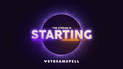 Arcfall neon sci-fi Starting Soon stream overlay screen for Twitch, OBS and Streamlabs by StreamSpell.
