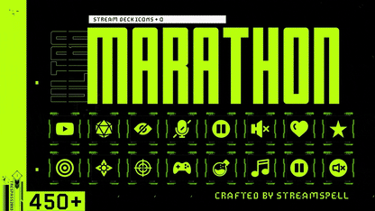 Marathon Stream Overlays and Widgets Stream Deck assets preview by StreamSpell, featuring Marathon themed icon pack and control layout for creator workflows.