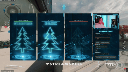 Vertical Christmas stream overlay with animated cozy holiday background