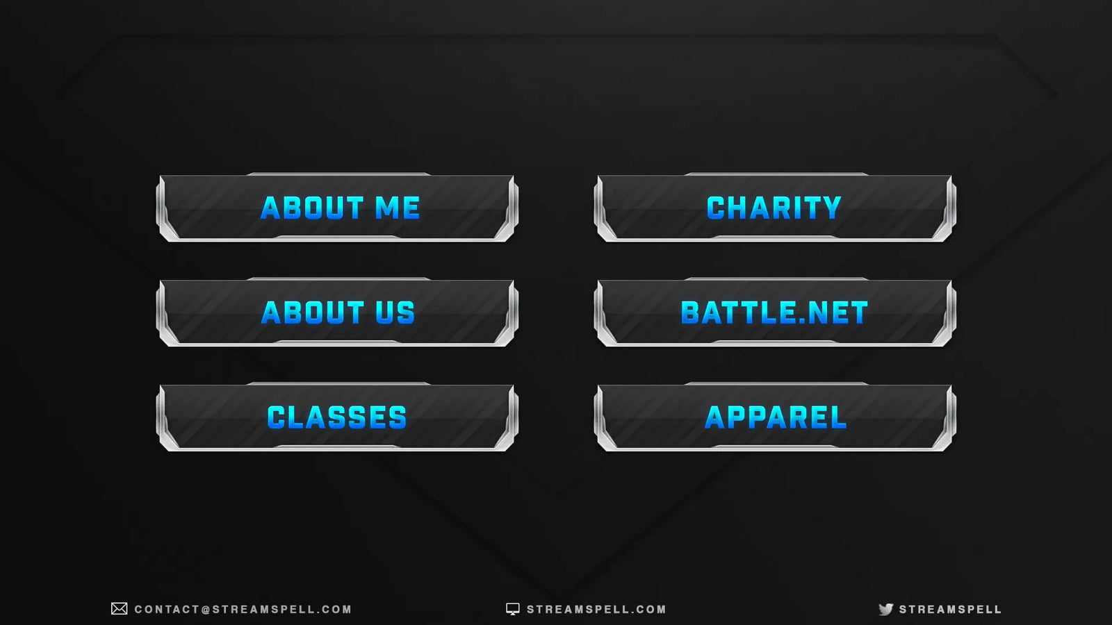 Sci-fi Blue Warframe Stream Panels by StreamSpell