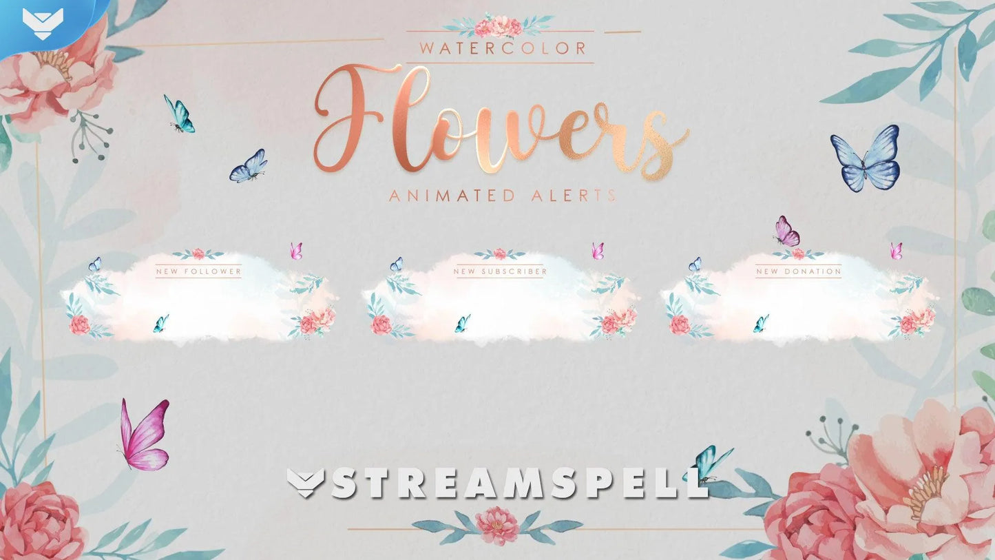 Watercolor Flowers Stream Alerts