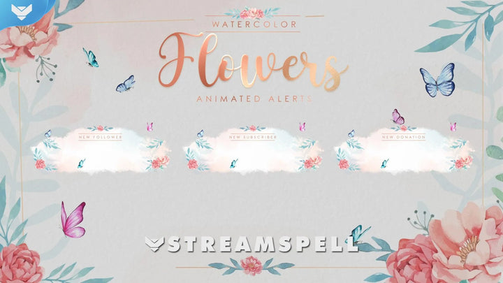 Watercolor Flowers Stream Alerts