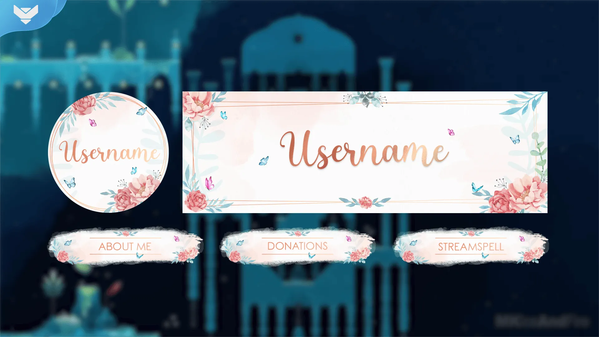 Watercolor Flowers Stream Package