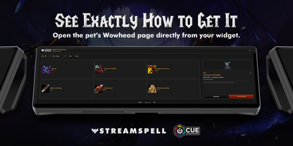 Open World of Warcraft pet acquisition guides from Battle Pet Hunter iCUE Widget