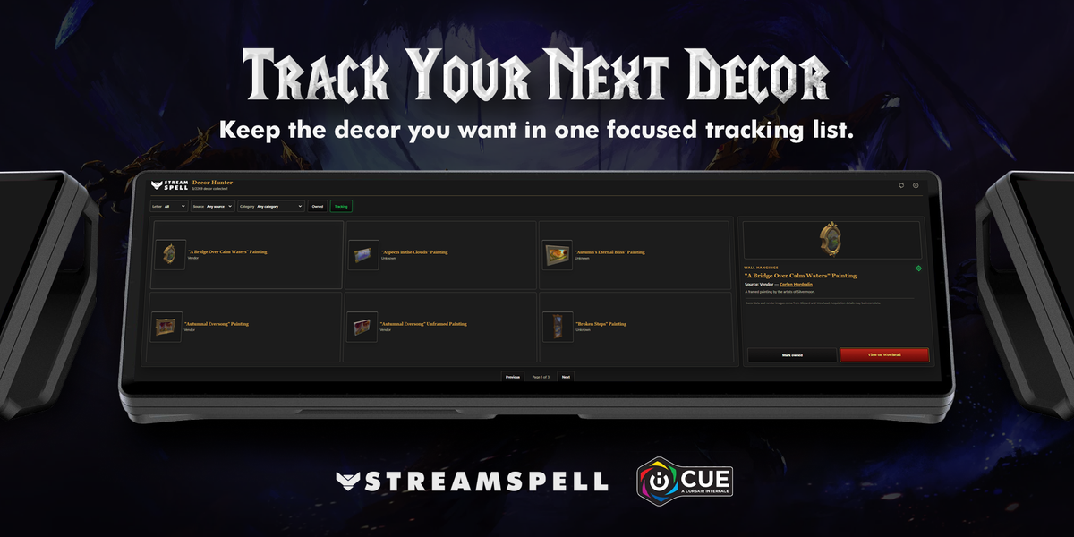 Track your next World of Warcraft housing decor items with Decor Hunter iCUE Widget