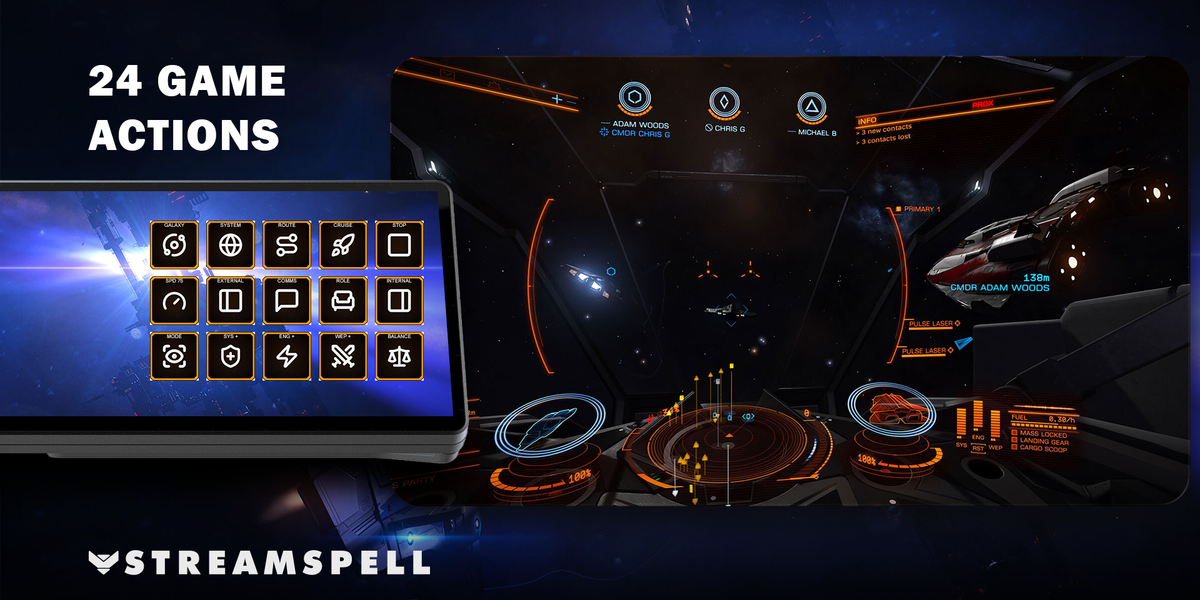 Elite Dangerous for XENEON EDGE — game-actions
