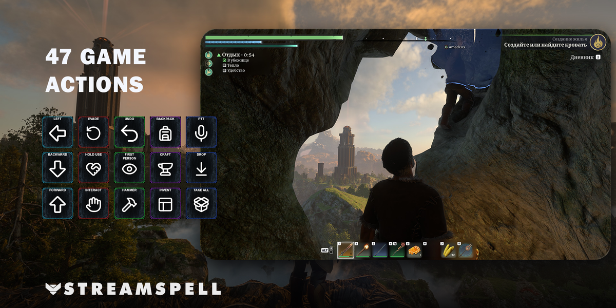 Enshrouded Stream Deck Profile + Icon Pack — Game Actions