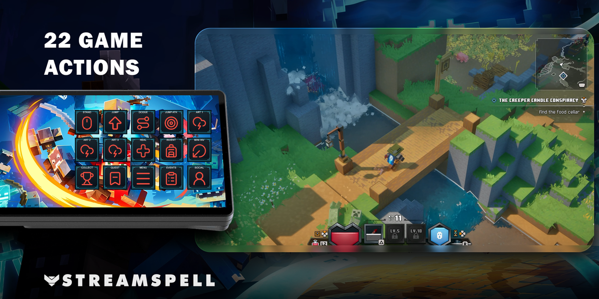 Minecraft Dungeons II for XENEON EDGE — game-actions