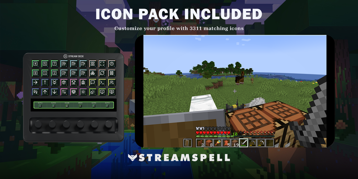 Minecraft Java Stream Deck Profile + Icon Pack — icon-pack