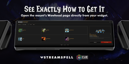 Open World of Warcraft mount acquisition guides from Mount Hunter iCUE Widget