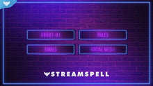 Load image into Gallery viewer, Neon Night Stream Package for Twitch, OBS &amp; Streamlabs - StreamSpell