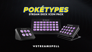 Poketypes Stream Deck Icon Pack by StreamSpell featuring Poison type Pokémon-inspired icons in purple designs. Designed for Elgato Stream Deck XL, Mini and Plus. Fully compatible with OBS Studio, Streamlabs and all Stream Deck models.
