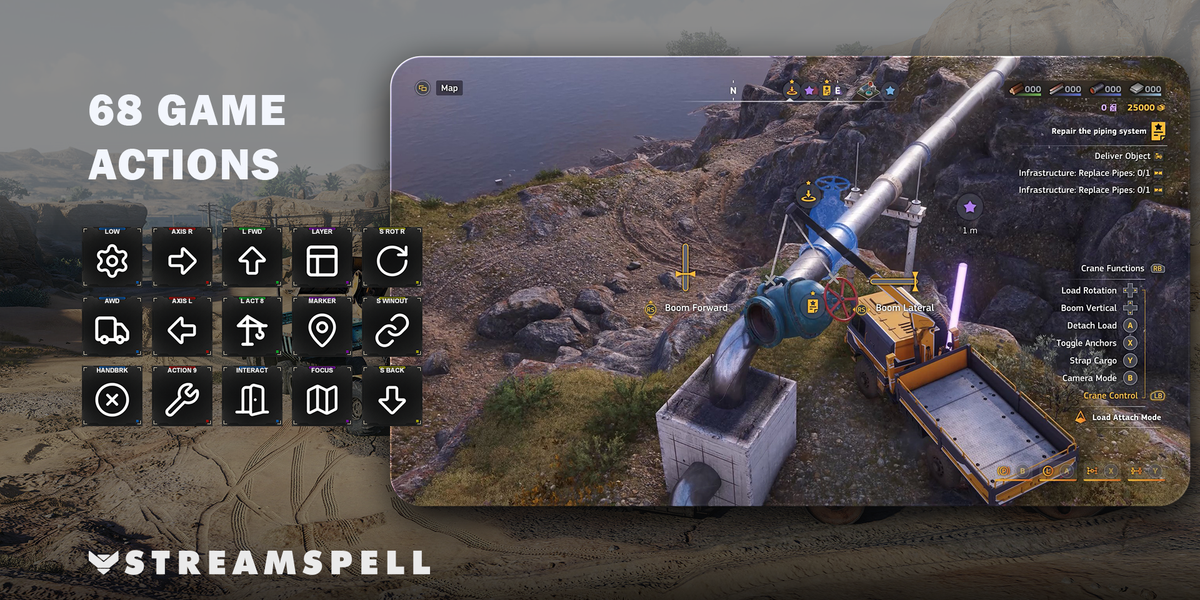 RoadCraft Stream Deck Profile + Icon Pack — Game Actions