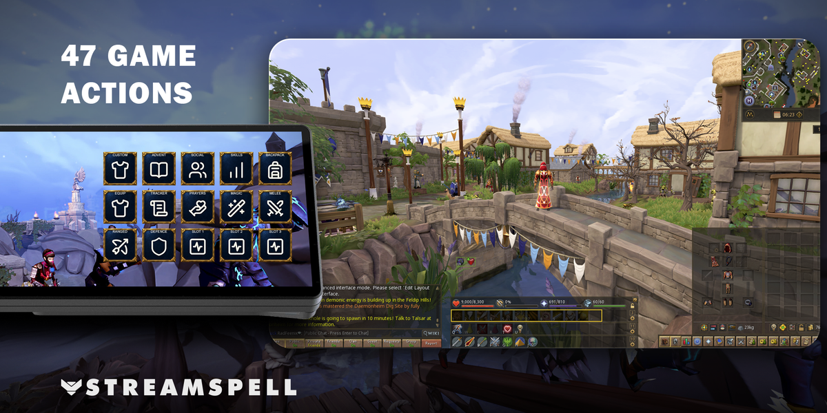 RuneScape for XENEON EDGE — game-actions