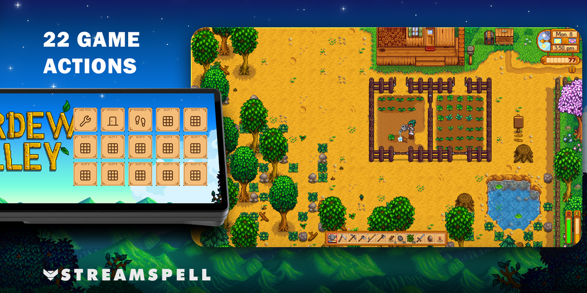 Stardew Valley for XENEON EDGE — game-actions