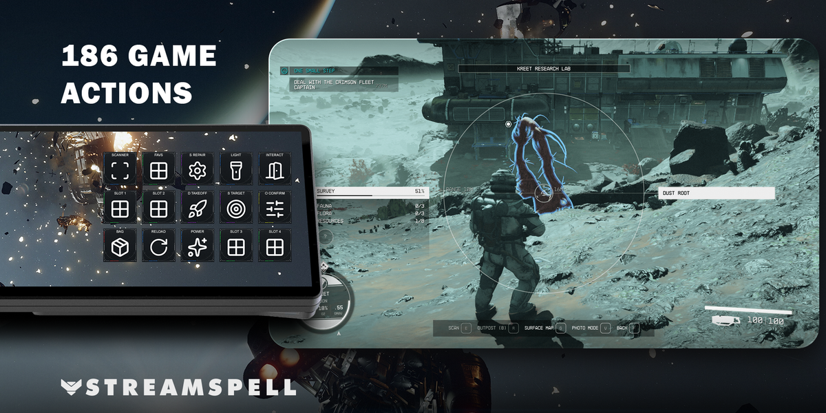 Starfield for XENEON EDGE — game-actions