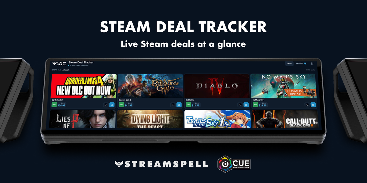 Steam Deal Tracker iCUE Widget for CORSAIR XENEON EDGE
