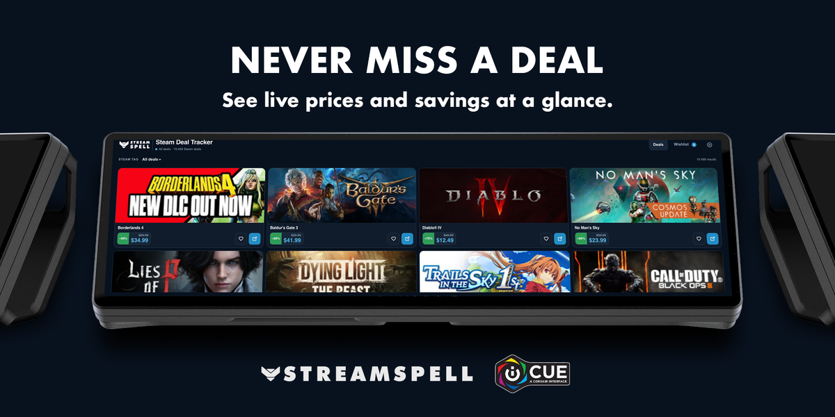 View live Steam prices and savings with Steam Deal Tracker iCUE Widget