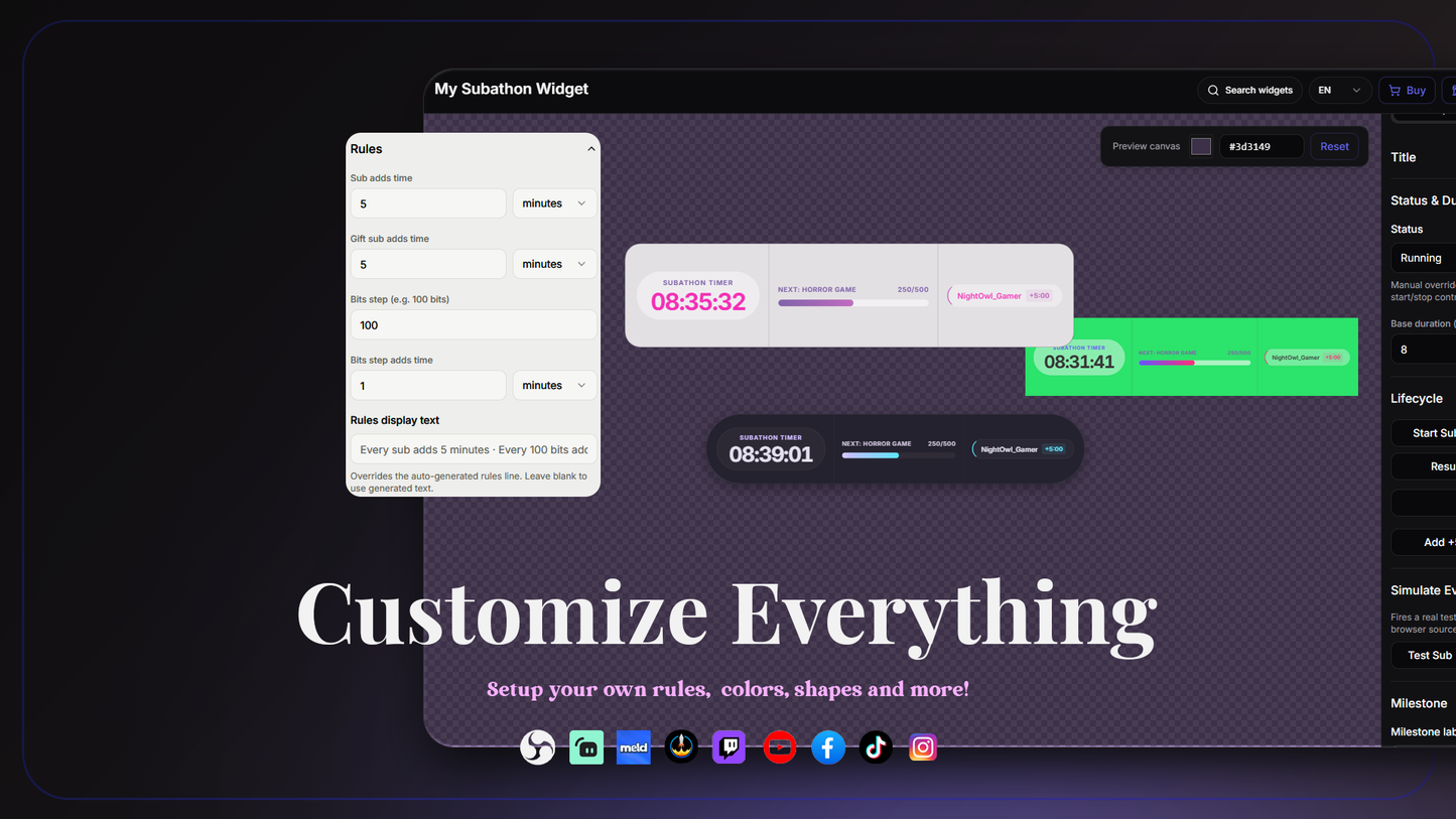 Subathon Widget