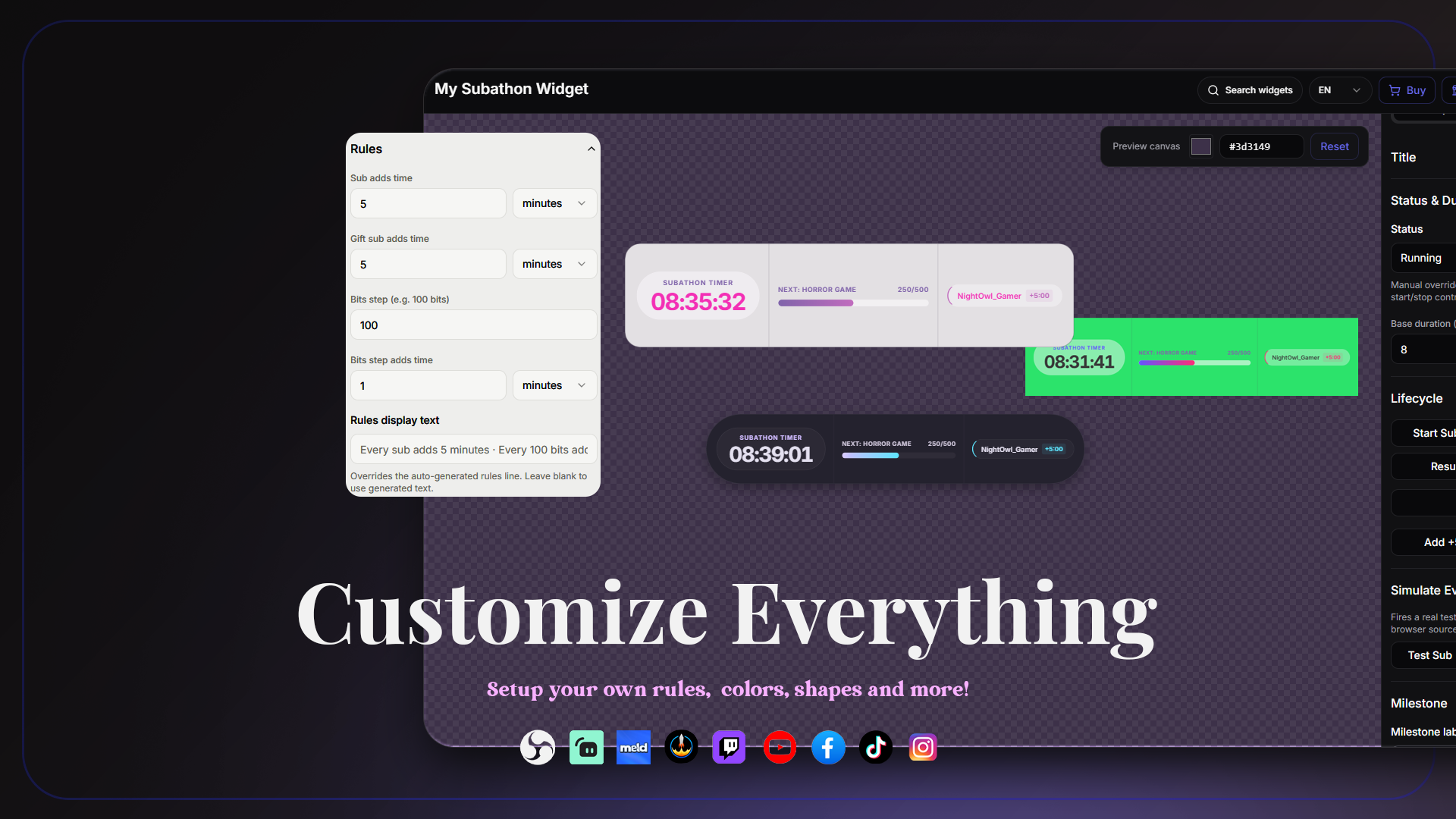 Subathon Widget