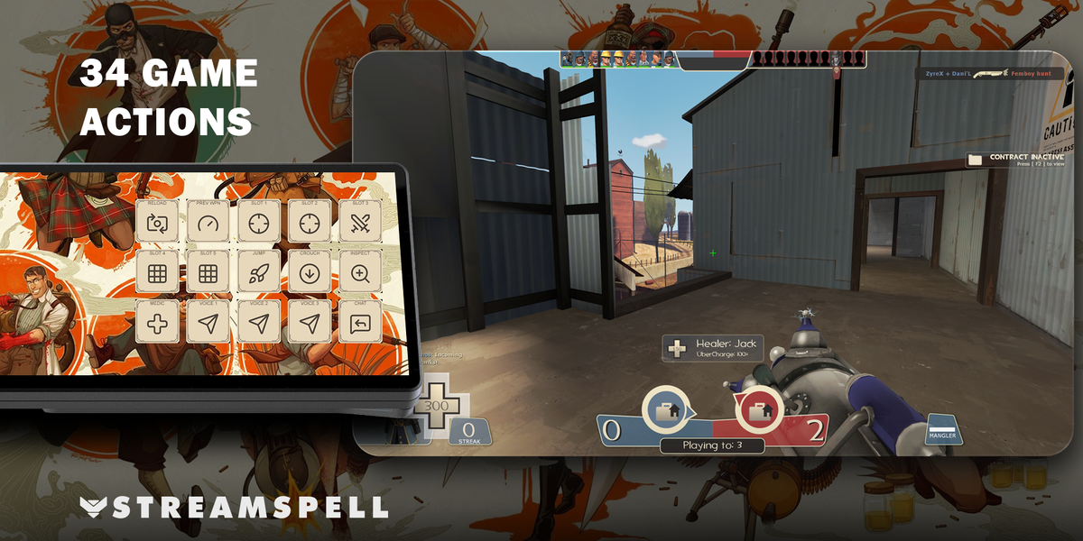 Team Fortress 2 for XENEON EDGE — game-actions