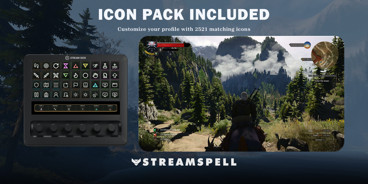Witcher 3 Stream Deck Profile + Icon Pack — icon-pack