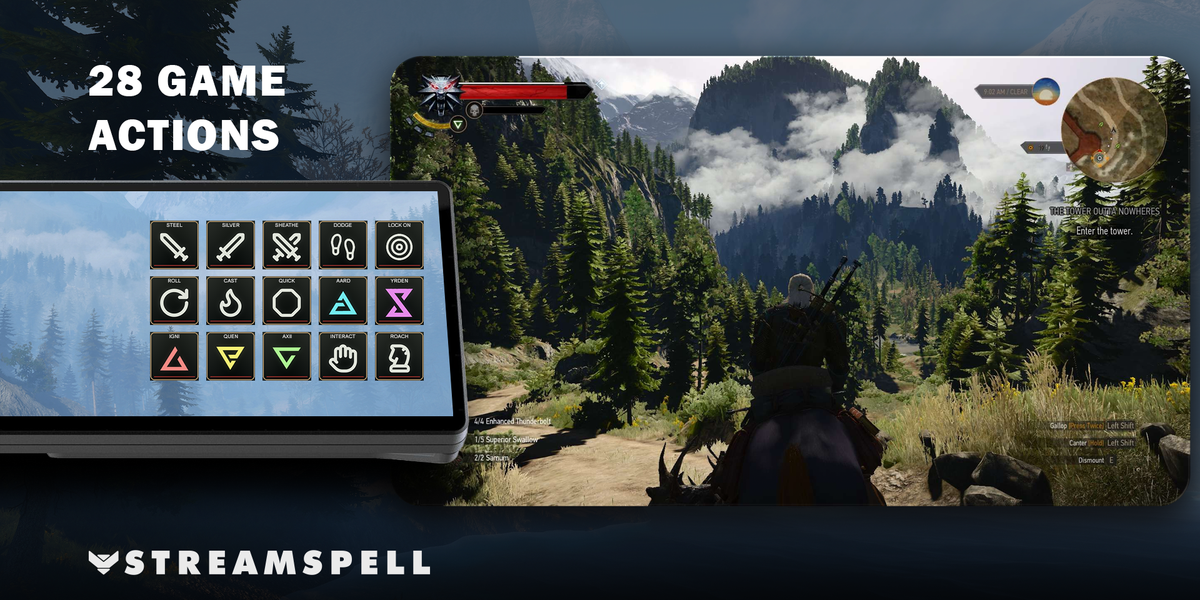 The Witcher 3: Wild Hunt for XENEON EDGE — game-actions