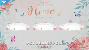 Watercolor Flowers Stream Alerts for Twitch, OBS & Streamlabs - StreamSpell