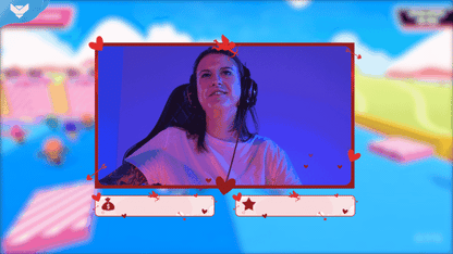 Valentine’s Day stinger transition featuring a heart and a Cupid, with romantic pink and red visuals, part of the StreamSpell package for OBS and Streamlabs.