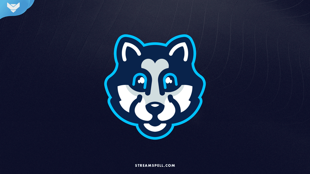 Cute Wolf Mascot Logo - StreamSpell