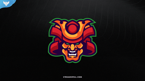 Orange Samurai Mascot Logo - StreamSpell