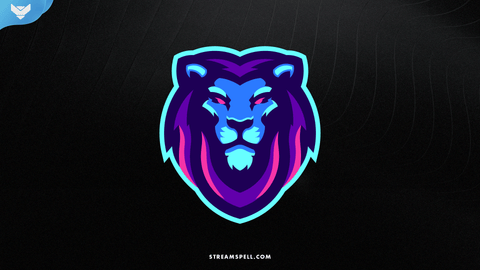 Blue Lion Mascot Logo - StreamSpell