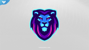 Blue Lion Mascot Logo - StreamSpell