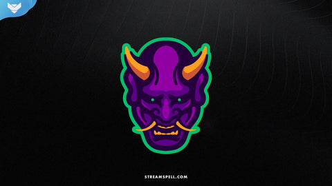 Purple Oni Mascot Logo - StreamSpell
