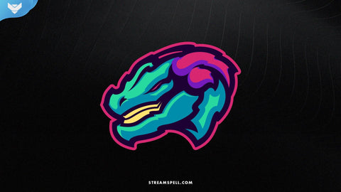 Blue Dragon Mascot Logo - StreamSpell