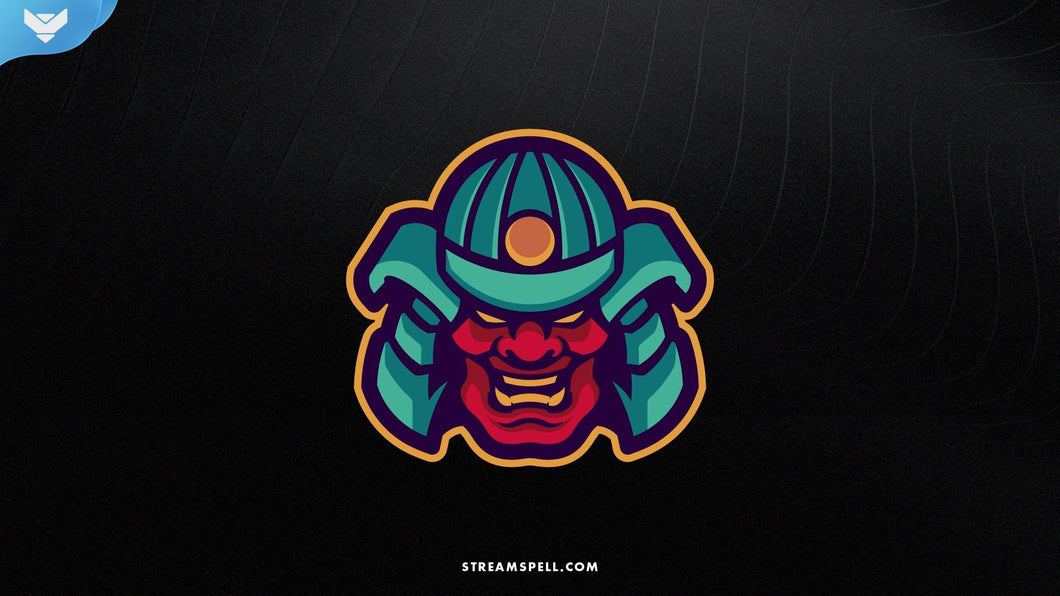 Blue Samurai Mascot Logo - StreamSpell