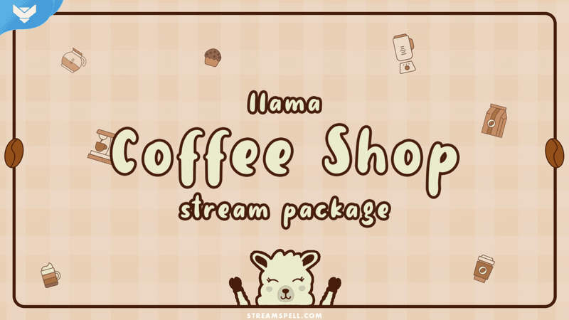 Llama Coffee Shop Stream Package - StreamSpell