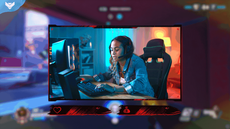 ESports: Legacy Webcam frame and overlay slots. Esports stream overlay with red and black design and competitive style, part of the Legacy animated package for OBS and Streamlabs.