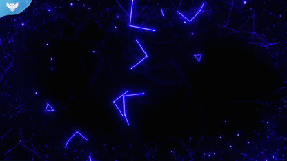 Plexus Stream Package: Futuristic stream overlay with glowing blue plexus lines and abstract network shapes on a dark background, promoting the Plexus animated stream package by StreamSpell for OBS and Streamla