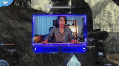 Futuristic webcam stream overlay with blue glowing plexus lines and abstract network design, part of the Plexus animated package by StreamSpell for OBS and Streamlabs.