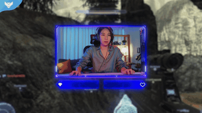 Futuristic webcam stream overlay with blue glowing plexus lines and abstract network design, part of the Plexus animated package by StreamSpell for OBS and Streamlabs.